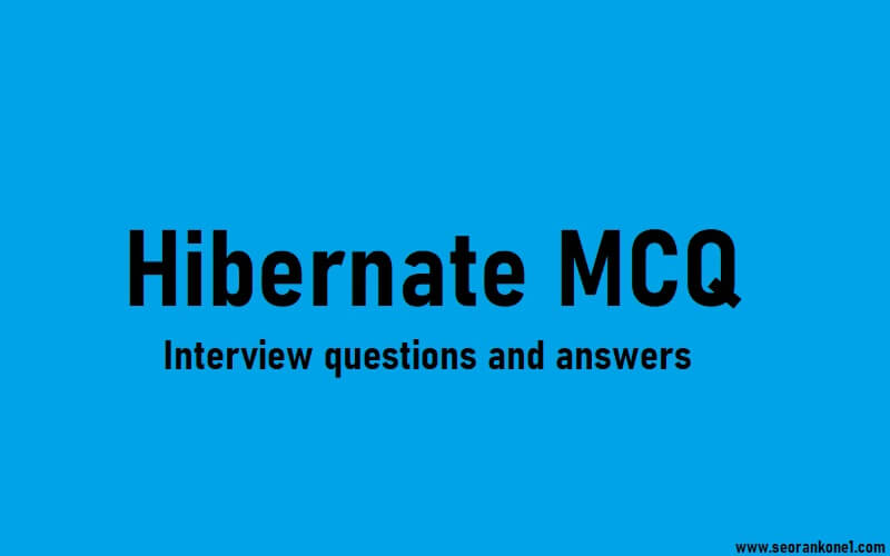 Hibernate MCQ