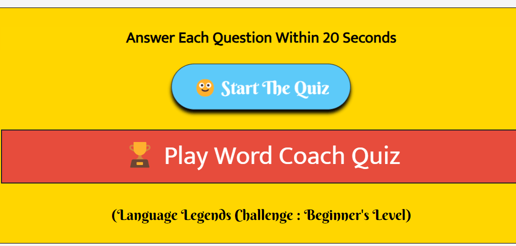 Word Coach quiz